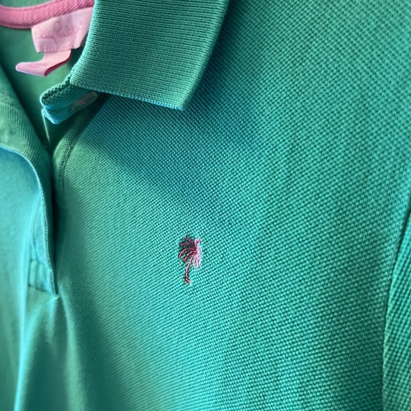Lilly Pulitzer Resort Polo Shirt (Green, Size M) - Picture 6 of 8